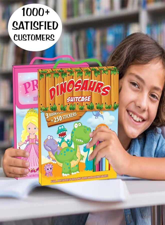 BRIJBASI Early Learning Dinosaur Colouring Fun Activities Art and Craft Suitcase for Kids - 1 Activity Book, 1 Sticker Book with 8 Full Size Colour Pencils - Ages 3+ Years - Image 5